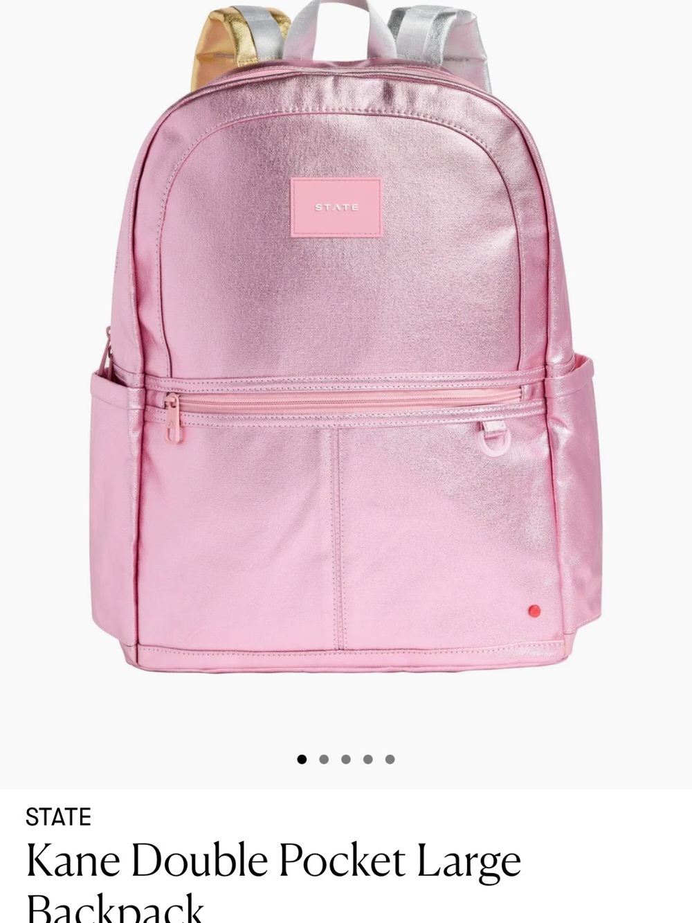 STATE Metallic Pink Kids Backpack with Gold & Silver Accents